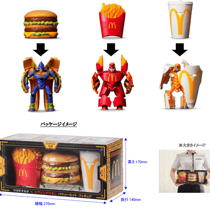 McDonald's x Evangelion Collabo Value Set Transformation Figure Lottery Edition Japan Exclusive