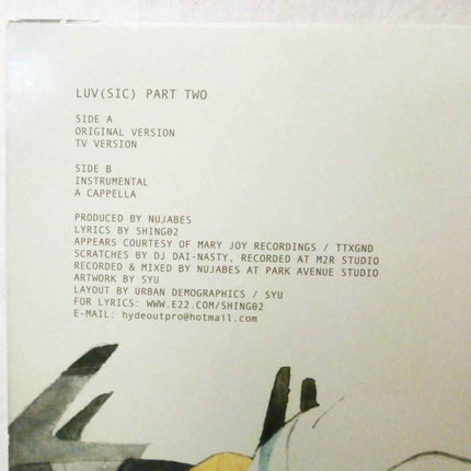 Nujabes Featuring Shing02 Luv(sic) Part.2 Vinyl EP Hyde Out Japan First Press - Picks Japan
