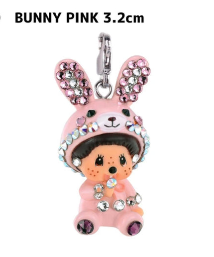 Monchhichi x Swarovski Necklace – Pink Bunny Charm Japan
