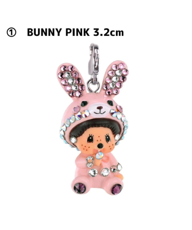 Monchhichi x Swarovski Necklace – Pink Bunny Charm Japan